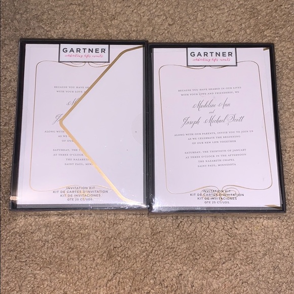 NIB Gartner Gold Foil Wedding Invitation Kit, 50 - Picture 4 of 6
